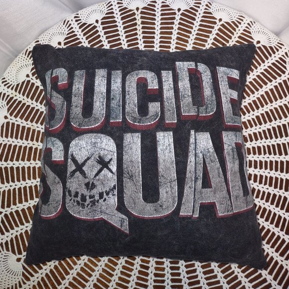 Rag Frog Revival Throw pillow cover Up-cycled from a T-shirt size 12"x12" - Picture 1 of 5